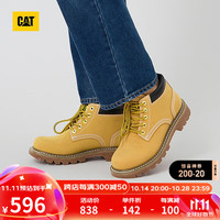 卡特彼勒CAT卡特24秋季女士工装靴户外休闲经典牛皮高帮黄靴马丁靴 黄色 37
