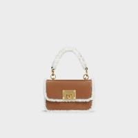 CHARLES & KEITH 女士拼接毛绒手提小方包 CK2-50781528-1