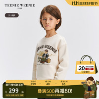 Teenie Weenie Kids小熊童装24秋冬男童休闲刺绣圆领套头毛衣 象牙白 110cm