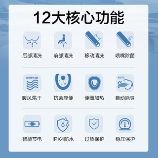 松下（Panasonic）智能马桶盖 马桶坐便器盖板电动加热冲洗洁身器 烘干除臭EH30