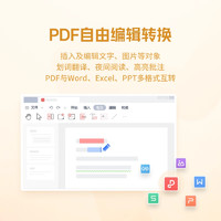 1 WPS会员年卡-连续包年 PDF编辑与格式转换 限购1件 输入手机号直充到账