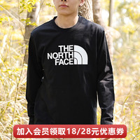 THE NORTH FACE 北面 长袖T恤男2023秋冬新款户外吸湿透气纯棉圆领打底衫