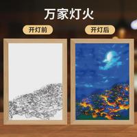 ins少年以梦为马灯光画小夜灯定制创意床头摆件氛围画居家光影画