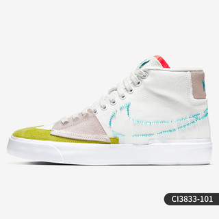 NIKE 耐克 正品BLAZER MID 男子白蓝拆钩拆线解构休闲鞋CI3833-101