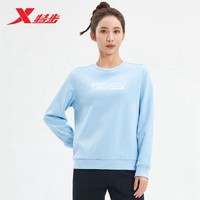 XTEP 特步 卫衣女2022官方冬季印花保暖上衣训练圆领运动女长袖