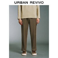 URBAN REVIVO UR2024冬季新款男装休闲简约百搭松紧腰抽绳直筒裤UMM640009