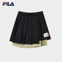 FILA 斐乐 x MIHARA斐乐女子半身裙2023春时尚假两件拼接百褶短裙