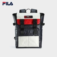 FILA 斐乐 官方男士背包2024秋新款时尚休闲撞色翻盖双肩包电脑包