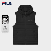 FILA 斐乐 官方男士羽绒马甲2024冬新款时尚休闲基础保暖连帽上衣