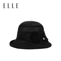 ELLE 她 100%蚕丝帽女士春夏季户外海边遮阳百搭时尚真丝蝴蝶结时装帽