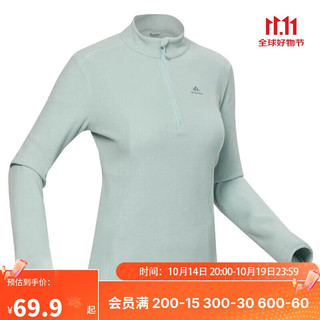 DECATHLON 迪卡侬 女式徒步保暖抓绒衣秋冬宽松摇粒绒外套绿色2XL 4925553