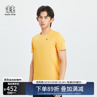 KOLON SPORT 可隆户外休闲衣男子吸湿速干运动圆领防晒徒步短袖T恤 黄色YE