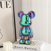 POPOBE 暴力熊 轻奢高档陶瓷酒柜装饰品摆件 五彩色 10*6*18cm