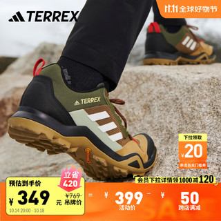 adidas 阿迪达斯 TERREX AX3男子舒适户外登山徒步运动鞋 棕色/绿色/黑色/白色 40