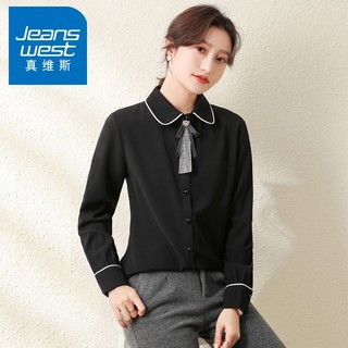 百亿补贴：JEANSWEST 真维斯 雪纺衬衫气质春秋季透气款女长袖年新款高级设计感外穿上衣