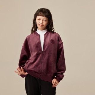 Gap 盖璞 女装秋冬LOGO宽松落肩双面复合天鹅绒外套棒球服外套756406