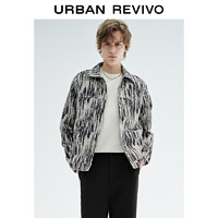 URBAN REVIVO UR2024秋季新款男装潮流高街纹理感休闲牛仔外套夹克冬UMF840078