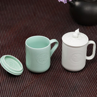 恒福 陶瓷茶杯功夫茶具主人杯办公室泡茶会议马克杯个人 教师节礼物 定窑福杯