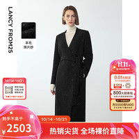 朗姿2024年冬季新款设计感法式气质中长款羊毛大衣高级感毛呢外套