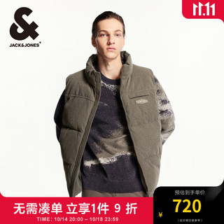 杰克·琼斯（JACK&JONES）秋冬男士棉马甲百搭舒适单侧插袋字母刺绣装饰马夹男装224434003