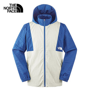 THE NORTH FACE 北面 防风夹克男户外防风防泼外套7WDM 白色/蓝色/N3O XL