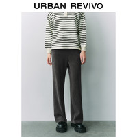 URBAN REVIVO UR2024秋季新款女装日常休闲感百搭高腰抽绳直筒裤UYY640017