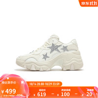 PUMA 彪马 女子复古休闲老爹鞋 PULSAR WEDGE STAR 398675 米白色-银色-01 35.5