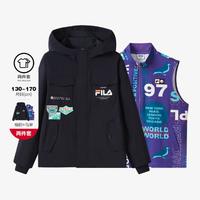 FILA 斐乐 男中大童（130-170）休闲外套男童宽松连帽上衣