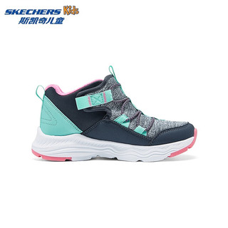 Skechers斯凯奇儿童秋冬棉鞋女童加绒保暖休闲鞋轻便耐磨运动靴子303413L 木炭色/多彩色/CCMT 30码