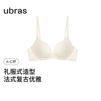 Ubras 莫奈花园蕾丝小胸聚拢文胸罩内衣女无钢圈性感 燕麦奶色-文胸 B75