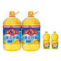 MIGHTY 多力 葵花籽油4L*2和黄金3益238ml*2组合食用油家用