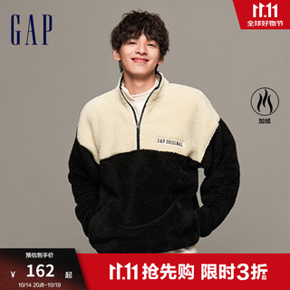 Gap 盖璞 男女装秋LOGO抱抱绒撞色宽松卫衣 762540