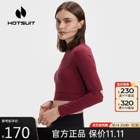 HOTSUIT 后秀 女运动短上衣高弹修身宠肤排汗运动t恤