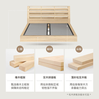 中派床 头层牛皮真皮床现代简约头层牛皮实木排骨架奶油风床双人床 【床头柜1个/单拍不发】 1.5X2.0框架床【10CM排骨架】