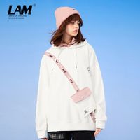 LAMLICKA ×音乐熊猫滑板熊猫连帽衫男潮牌宽松情侣带帽卫衣