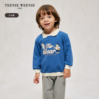 Teenie Weenie Kids小熊童装24秋男宝宝翻领印花卫衣卫裤套装 黄色 80cm