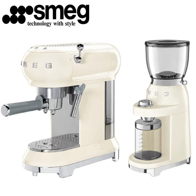 Smeg 斯麦格 ECF01_CGF01咖啡机半自动家用小型送礼意式复古两件套