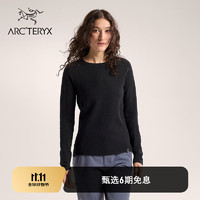 ARC'TERYX 始祖鸟 ARCTERYX始祖鸟 HALLAM MERINO WOOL CREW 保暖 女子 抓绒衫 BLACK/黑色 M