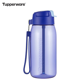 特百惠（Tupperware）乐C塑料杯 男女运动水杯子带吸管户外便携 深邃蓝550ML