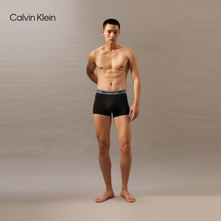 Calvin Klein内衣男三条装ck提花腰边微弹贴身防夹臀四角裤平角内裤男NP2261O 8Q7-太空黑/太空黑/椰青灰 L