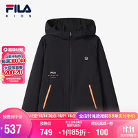 FILA 斐乐 儿童童装外套2024冬季男中大童梭织运动连帽休闲外套