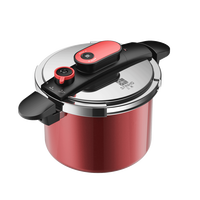 三禾高压锅快锅家用燃气灶电磁炉通用加厚防爆降噪压力锅 璀璨红