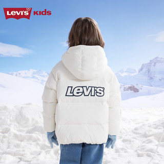 Levi's李维斯儿童羽绒服男女童2024冬季棉服保暖童装 糖果白 140/68