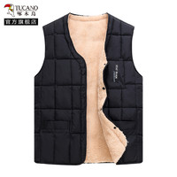 TUCANO啄木鸟中老年羽绒棉马甲男2024冬新加绒加厚爸爸保暖背心坎肩内穿