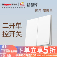 legrand 罗格朗 开关插座 一开五孔插座 二开单控 陶瓷白