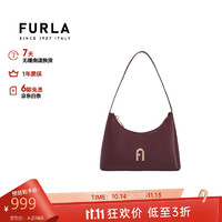 FURLA 芙拉 DIAMANTE系列女士单肩包迷你 礼物 酒红色