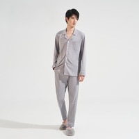 京东京造 男士纯棉睡衣套装 6941592744054 鲨鱼灰 XL