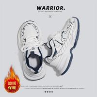 WARRIOR 回力 百搭厚底增高运动鞋加绒保暖网面休闲鞋子情侣