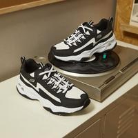 SKECHERS 斯凯奇 男女闪电熊猫鞋拼接运动休闲鞋厚底老爹鞋237225/149491 男款/黑色/白色/237225-BKW 42