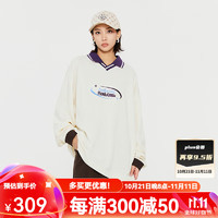 Kappa 卡帕 长袖POLO2024男女春秋刺绣运动长袖卫衣POLO衫 羊脂白-0111 XL